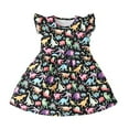 thumbnail image 2 of YTDSCS Baby Girls Printed Princess Dress Toddler Casual Flutter Sleeve Swing Sundress Kids Summer Light Dresses for Girls 18 Months-6 Years, 2 of 9