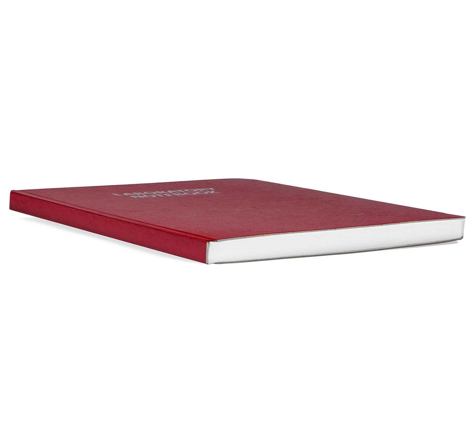 Research Laboratory Notebook - 192 Pages, 9.25x11.25, 4x4 Grid - Flush Trimmed, Smyth Sewn, Red Cover - Ideal for Scientists & Students