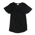thumbnail image 1 of Project Social T Womens Cross Front Basic T-Shirt, Black, Medium, 1 of 2