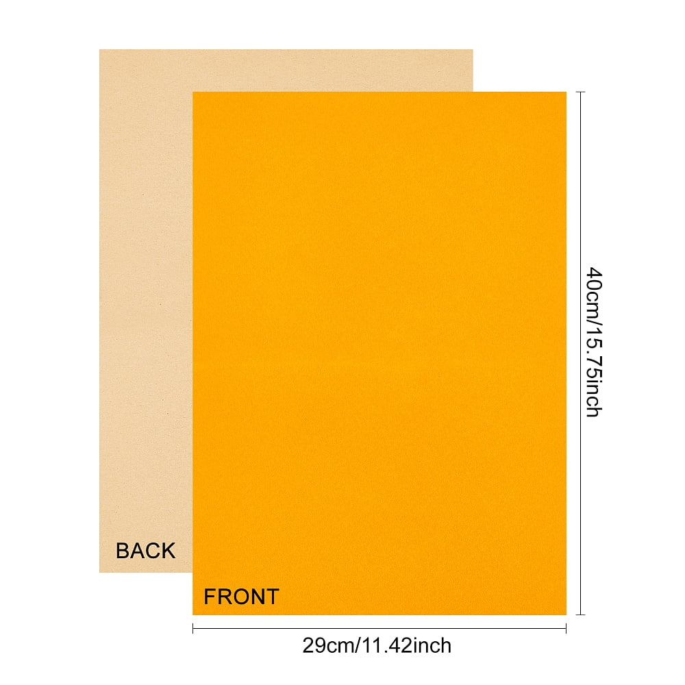 Jewelry Flocking Cloth Self-adhesive Fabric Orange 40x28.9~29cm 12sheets/set