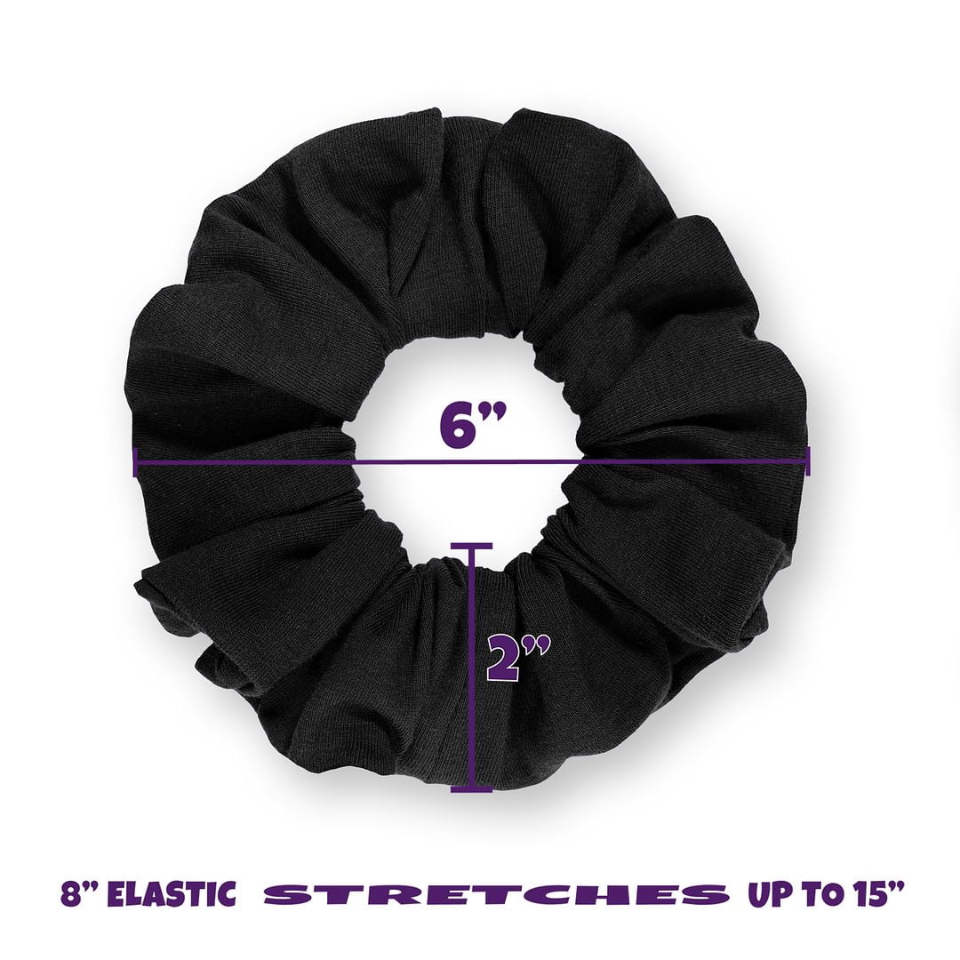 Scrunchies Cotton Knit Standard Size 3-Pack Ponytail Holder Made in USA Scrunchie King Black