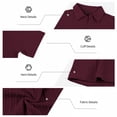 thumbnail image 7 of Men’s Jacquard Knit Button Down Shirts Breathable Stretch Business Casual Short Sleeve Shirt Big and Tall Size S-3XL Wine, 7 of 7
