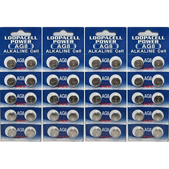 LOOPACELL AG8 LR1120 391 LR55 Alkaline Button Cell Battery X 40