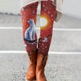 thumbnail image 2 of AOOCHASLIY Womens Pants Spring Clothes Womens Fashion Casual Christmas Printed Tight Leggings High Waist Long Pants, 2 of 5