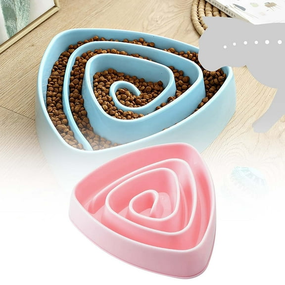 Slow Feeder Dog Bowl for Small to Medium Dogs - Triangular Pet Dish with Stable Base Ideal for Poodles and Corgis