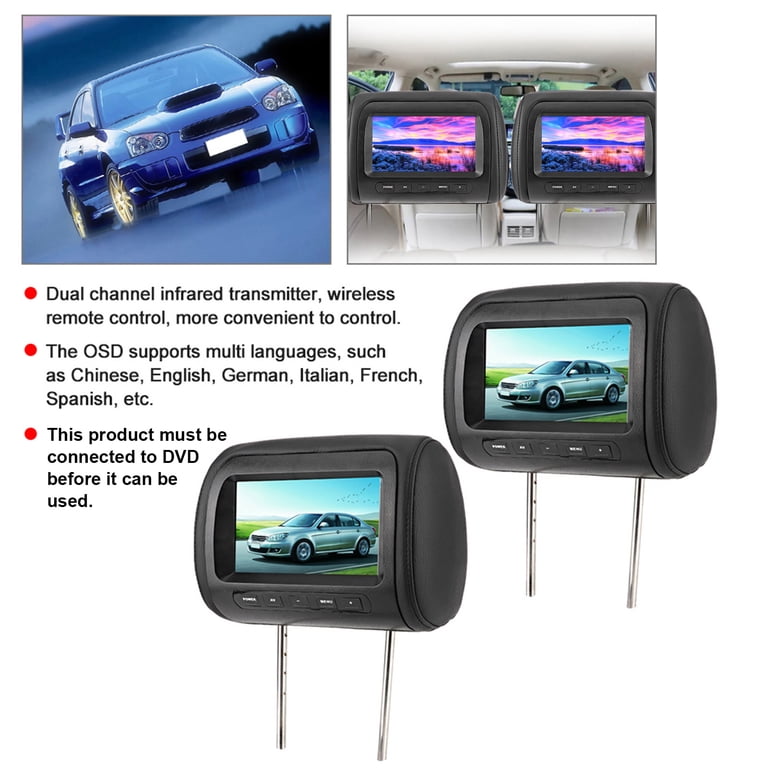 Wireless Control Car Screens - 2pcs 7in Vehicle Movie Monitor with