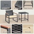 thumbnail image 5 of Aiho 3-Piece Wicker Patio Set with Rocking Chairs & Coffee Table - Outdoor Garden, Beige, 5 of 9