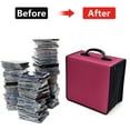 thumbnail image 5 of (2 pack) 432 Capacity CD Case, Heavy Duty Nylon Red DVD Case Bag Holder Organizer Binder, 5 of 9