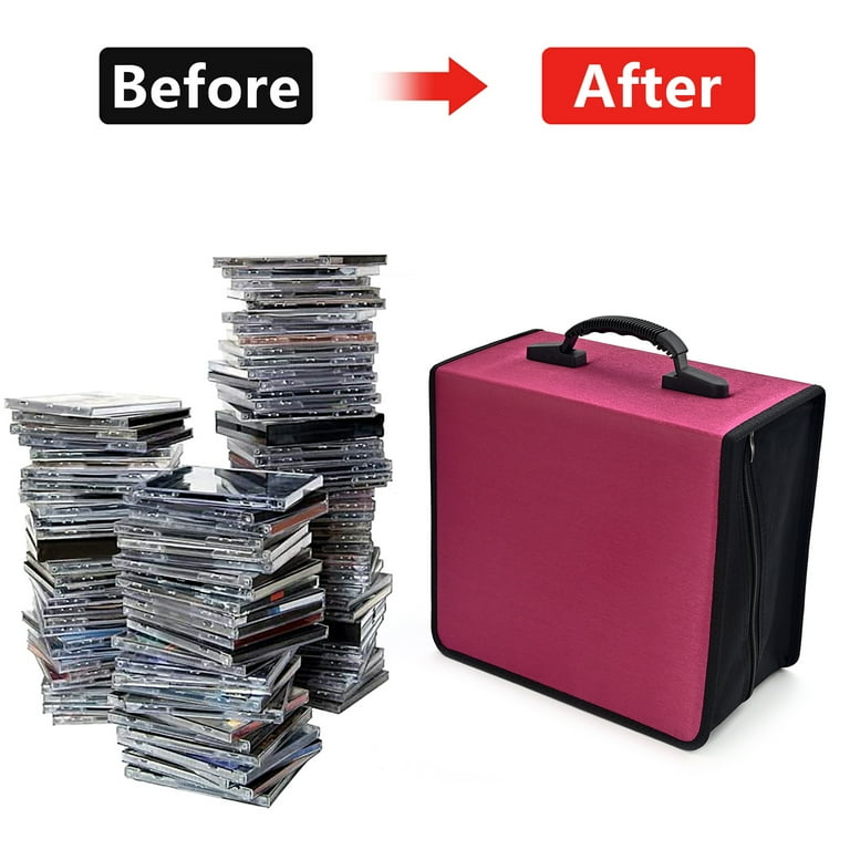 Large 432 Capacity CD/DVD Storage Case with Zipper, Nylon