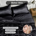 thumbnail image 5 of Black Silky 3Pcs Quilt Set, Comforter(68x90")+2 Pillowcases (20x28"),&nbsp;Full Size Comforter&nbsp;with Satin Bamboo Fabric, Machine Washable Lightweight Reversible&nbsp;Bedding Set, 5 of 9