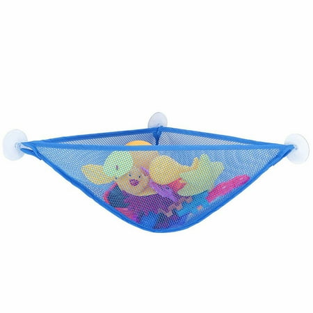 Smartasin Bath Toy Organizer- Triangle Corner Shower Mesh Toy Bag with 3 Strong Suction Cups, Kids Bath Toy Storage Net - Cultivate Your Child's Grooming Habits