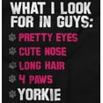 thumbnail image 2 of What I Look In Guys Yorkie Dog Owner Women's Long Sleeve T Shirt Brisco Brands M, 2 of 6