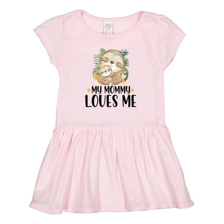 

Inktastic Cute Sloth My Mommy Loves Me Gift Toddler Girl Dress