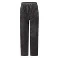 thumbnail image 5 of Wlynlyn Corduroy Pants for Women Drawstring High Waisted Pants Straight Leg Fall Winter Trousers Size L, 5 of 7