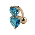 thumbnail image 3 of Langgg Heart Shape Crystal Rhinestone Belly Button Ring Navel Piercing Navel Bar Navel Piercing Rings Belly Rings, 3 of 6