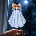 thumbnail image 7 of SLYNSHome Ghost Black Cat Acrylic Suncatcher With Bell, Stained Glass Style Moon Pumpkin Hanging Ornament, Window Porch Decor For Halloween Fall Harvest Home Decor, 7 of 7