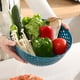 thumbnail image 4 of Cubiertas de plástico azul para cuencos - Cubiertas huecas para verduras en la mesa de comedor, cubiertas para platos de comida, envoltura de alimentos, protector de bistec, 4 of 6