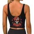 thumbnail image 4 of Yoga Vest Women Gym Sports Crop Tops Day Of The Dead Skull Streetwear Workout Breathable Tank Top Female, 4 of 7