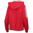 thumbnail image 3 of Women's Colosseum Scarlet Ohio State Buckeyes The Devil Speckle Lace-Placket Raglan Pullover Hoodie, 3 of 3