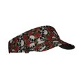 thumbnail image 2 of Yiaed Red Rose Skull Print Sport Sun Visor Hats Adjustable Empty Top Baseball Cap Cotton Ball Caps for Women and Men, 2 of 5