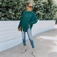 thumbnail image 2 of Crew Neck Mixed Knit Pattern Zipper Slit Long Sleeve Sweater, 2 of 3