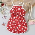 thumbnail image 4 of eczipvz Independence Day Jumpsuit Baby GirlPrint Tie-Up Strap Halter Sleeveless Romper Jumpsuit Summer Clothes Red,4-5 Years, 4 of 7