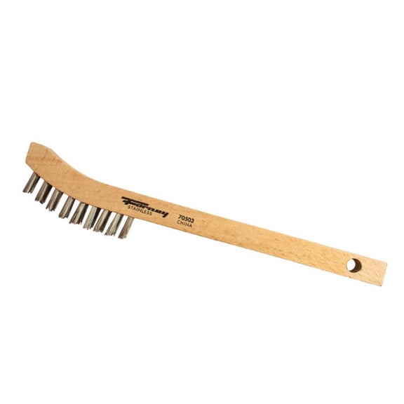 Forney Industries Scratch Brush with Curved Handle, Stainless, 2 x 9 Rows