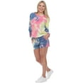 thumbnail image 3 of White Mark Women's Tie Dye Loungewear Top & Shorts Set, 3 of 6
