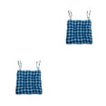 thumbnail image 3 of Inteprter Silla de forma cuadrada Almohadillas de poliéster Rejilla Cojín de piso cálido con lazos Alfombrilla de almohada antideslizante cuadrícula azul 43*42*12cm 2Conjunto, 3 of 6