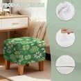thumbnail image 7 of SCRAWLGOD St. Patrick's Day Shamrock Print Beige Green Square Ottoman Cover, Stretch Square Ottoman Covers Slipcover, Cover for Storage Stool, Footstool Protection for Living Room, 7 of 7