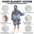 thumbnail image 5 of Wearable Oversized Blanket,Blue Geometric Pattern Wearable Blanket Hoodie for Adults,Cozy Hooded Blankets with Super Pockets,Super Warm Fuzzy Pullover for Women & Men, 5 of 6