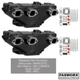 thumbnail image 4 of Mercruiser Set of 2 Dry Joint Cast Iron Exhaust Manifolds with Gaskets and Bolts for 2002 and Newer, 4.3L V6 Engines - Replaces 864612T02 by FASWORX, 4 of 6