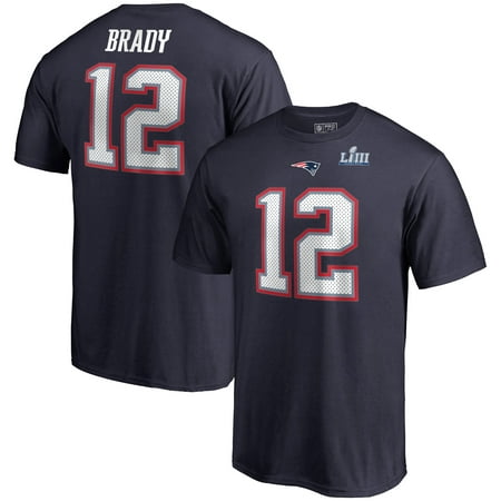 Tom Brady New England Patriots NFL Pro Line by Fanatics Branded Super Bowl LIII Bound Eligible Receiver Name & Number T-Shirt - (Best Number For Football Jersey)