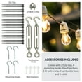 thumbnail image 3 of Newhouse Lighting STRINGKIT2 Stainless Steel Hanging/Suspension Kit with Vinyl Coated Wire for Outdoor Patio Lights up to 48 ft. Includes Turnbuckle and Hooks, 3 of 9