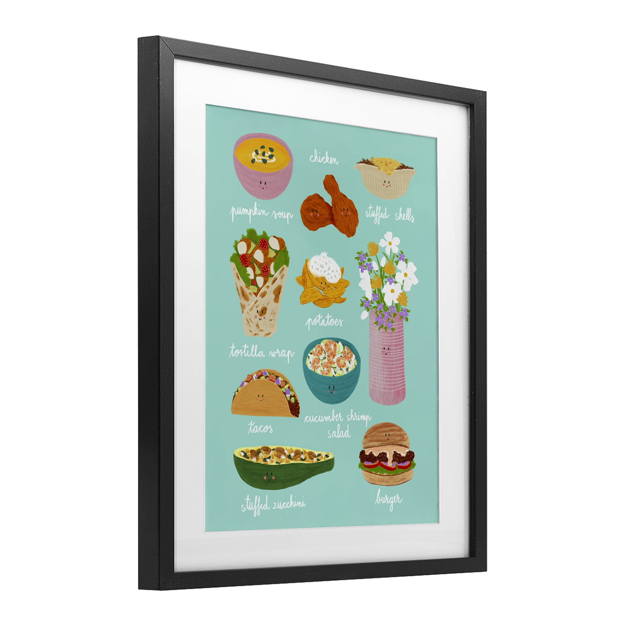 Stupell Industries Gourmet Lunch Food Collection Black Framed Print Under Glass, design by Metka Hiti