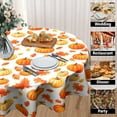 thumbnail image 4 of Autumn Round Tablecloth 60 Inch - Pumpkins Maple Leaves Table Cloth Thanksgiving Botanical Foliage Table Covers Decorative for Holiday Kitchen Dinning Outdoor, 4 of 6
