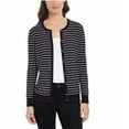 thumbnail image 1 of Jones New York Womens Classic Cardigan Sweater (Signature Stripe Black/White, Small), 1 of 1