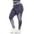 thumbnail image 2 of White Mark Women's Plus Size High Waist Contour Striped Activewear Leggings, 2 of 5