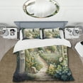 thumbnail image 2 of Designart "Garden Delights at the Cottage I" Landscape & Nature Bedding Covert Set - Farm Green Landscapes Bed Set With 2 Shams, 2 of 6