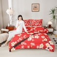 thumbnail image 4 of Castle Fairy Teens Adults Cherry Blossom Twin Comforter Sets,Black Red Sakura Bedding Set, 4 of 8