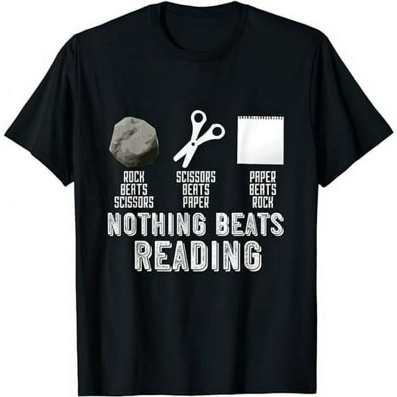Rock Paper Scissors Vintage Nothing Beats Reading Hand Game T-Shirt
