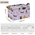thumbnail image 7 of Yayeee Foldable Storage Basket for Shelves with Handles Waterproof Cloth Bins, Light Purple Halloween Black Cat, 7 of 7