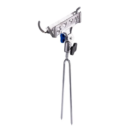 harayaa Fish Pole Bracket Stand Automatic Fishing Rod Holder for Outdoor Bank Fishing On Silver Head