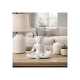 thumbnail image 3 of Yoga Cat Figurine for Home and Bathroom Decor - Contemporary Ceramic Sculpture for Office and Room Accent - Meditation Statue for Living Room, Shelf and Coffee Table Ornament - 8", White, 3 of 14