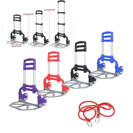 Bull Dolly (Zimtown Folding Trolley Luggage Dolly Cart Height Adjustable Aluminum Collapsible Hand Cart with PU Rubber Wheels)