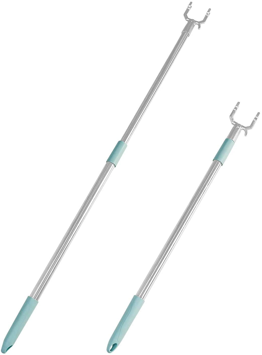 Clothes Closet Clothesline Pole Aluminium PP Telescopic Hanging Pole Reach Stick 