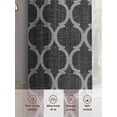 thumbnail image 6 of Black Morocco Sheer Curtains 63 Inch Length 2 Panels Set Window Treatments, Boho Vintage Quatrefoil Geometric Plaid Rod Pocket Semi Curtains for Living Room/Bedroom/Kitchen Décor, 104"W x 63"L, 6 of 7