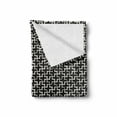 thumbnail image 2 of Black and White Soft Flannel Fleece Blanket, Plus Signs Abstract Pattern Geometric Tile Ornament in Contrasting Colors, Cozy Plush for Indoor and Outdoor Use, 50" x 70", Black White, by Ambesonne, 2 of 6