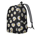 thumbnail image 2 of Daisy Pioneer Flower Black Pattern Backpack for School, Cute School Bag with Adjustable Shoulder Straps and Padded Back, 15.7"x11.8"x5.5", 2 of 5