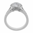 thumbnail image 3 of HeartsAndYou 2.5ct Round Cut Moissanite Accented Bezel Set Engagement Ring for Women 18k White Gold over Silver, 3 of 6